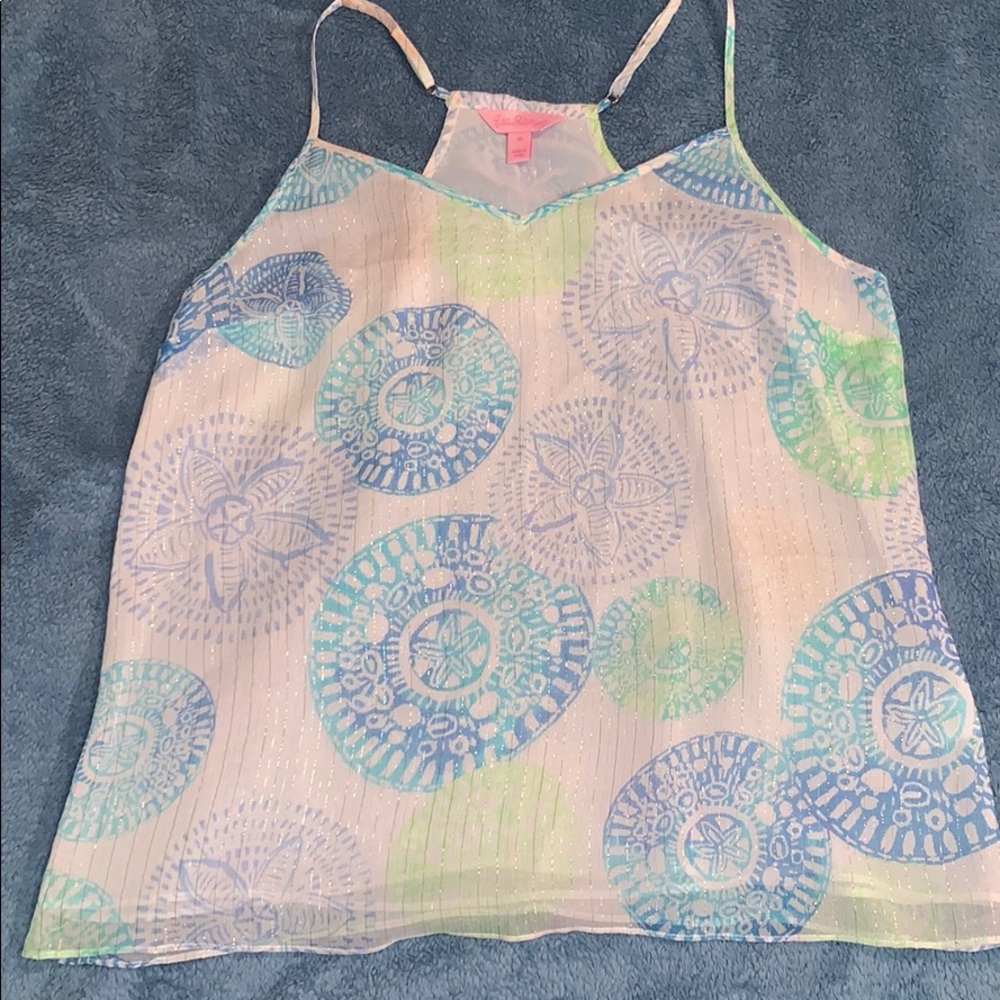 Lilly Pulitzer Metallic Textured Dusk Top Size M